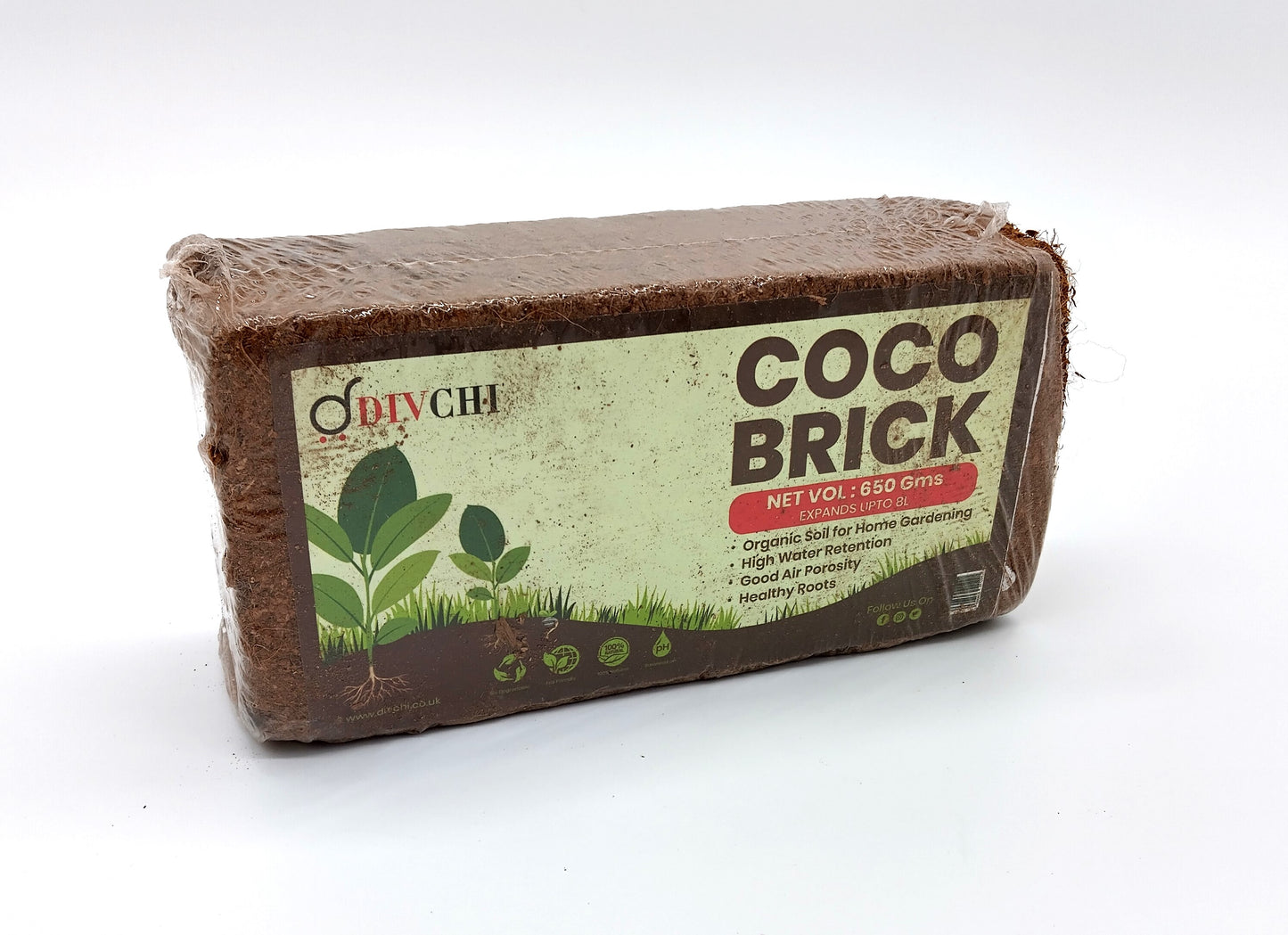 Natural Coco Brick. Improve your gardening results with the DIVCHI COCO BRICK.