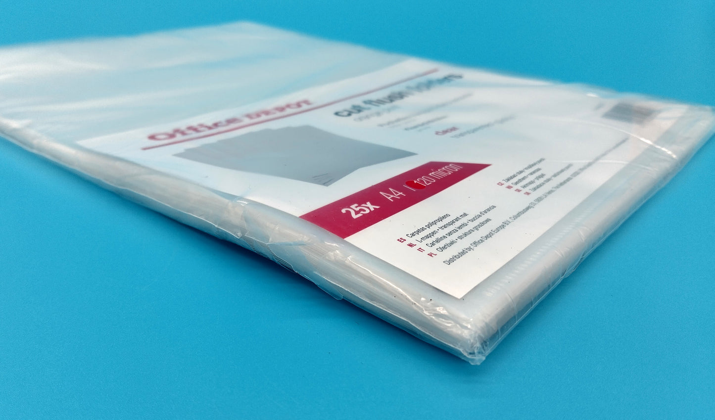 Cut Flush Folders A4 Clear. 25 Pack.  Streamline your document organization with our 25 Pack Plastic Wallets A4.