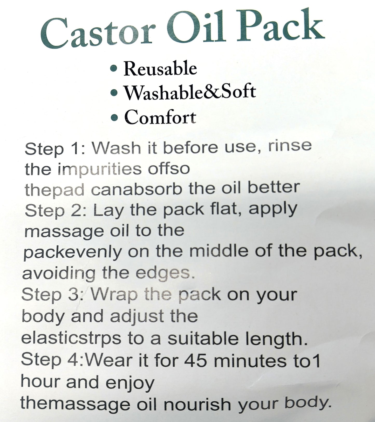 4 Pcs. Castor Oil Pack. Elevate your wellness routine with our 4 Pcs Castor Oil Pack Wrap Kit.