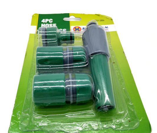 4 Piece Garden Hose Connector Set. Upgrade your garden hose setup with our Set of 4 Garden Hose Connectors.