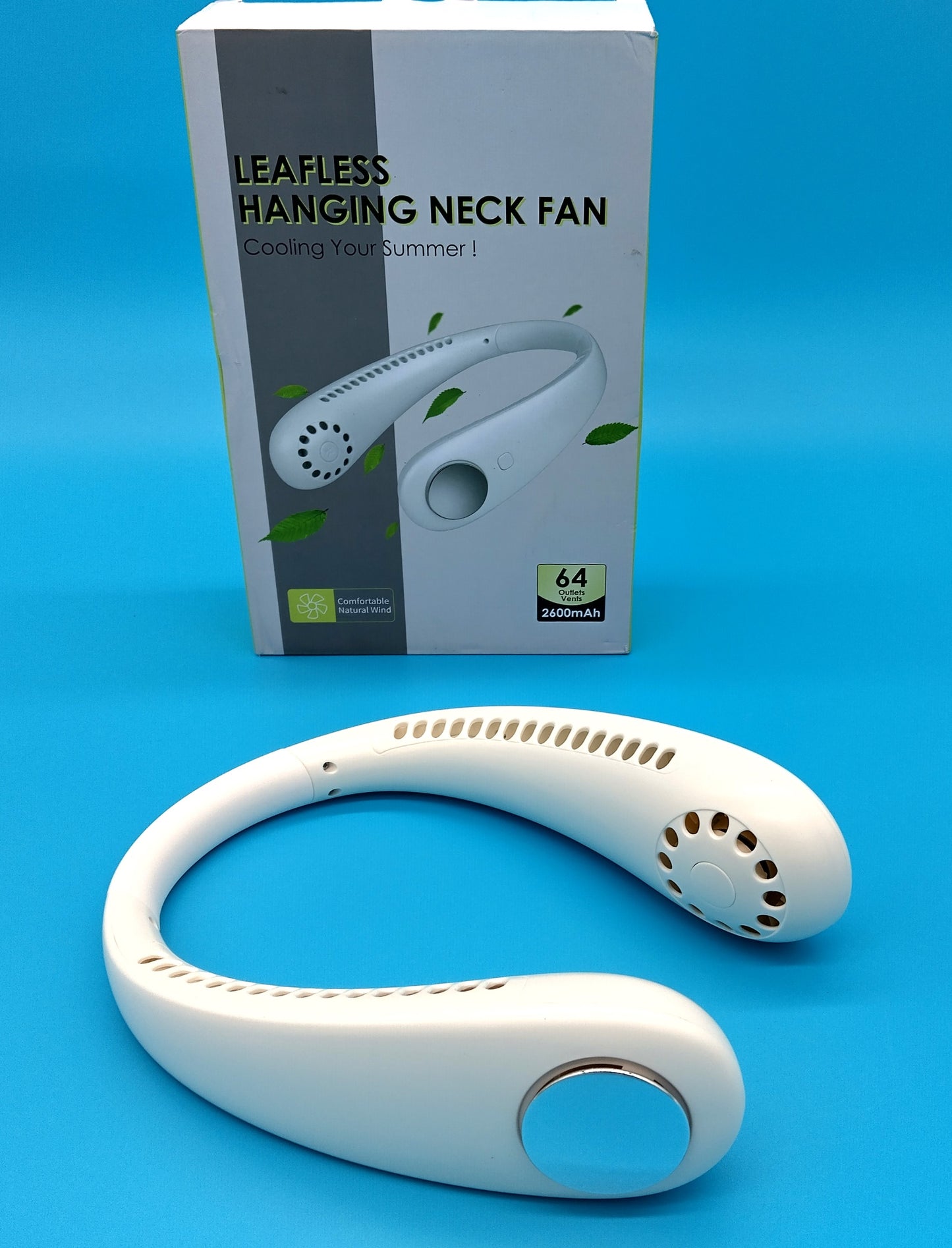 Portable Hanging Neck Fan. Stay refreshed and enjoy your activities without the discomfort of heat.