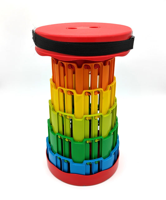 Portable Telescopic Stool - Multicolor, Adjustable Height (18.5 x 9.4 inches)