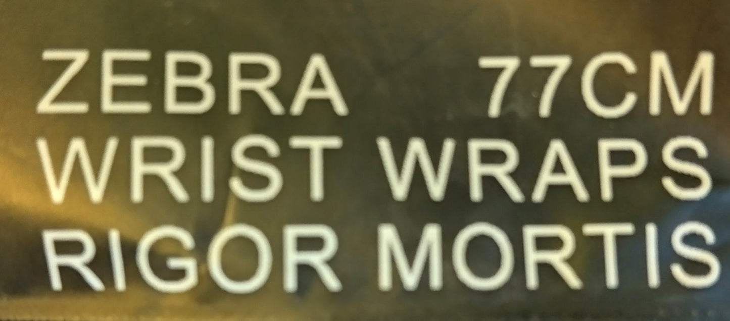 A7 Rigor Mortis Wrist Wraps Zebra 77cm. Take your lifting game to the next level with the A7 Rigor Mortis Zebra Wrist Wraps.