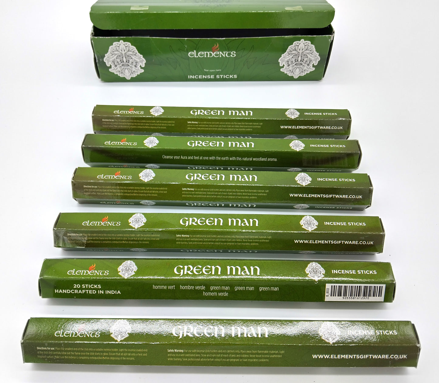 Elements Green Man 120 Sticks.  Transform your space with the captivating scent of Elements Green Man Incense Sticks.