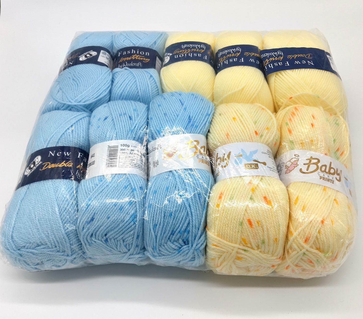 Pack of 10 Knitting Yarn. Brighten up your crafting projects with the Pack of 10 Knitting Yarn in yellow and blue.