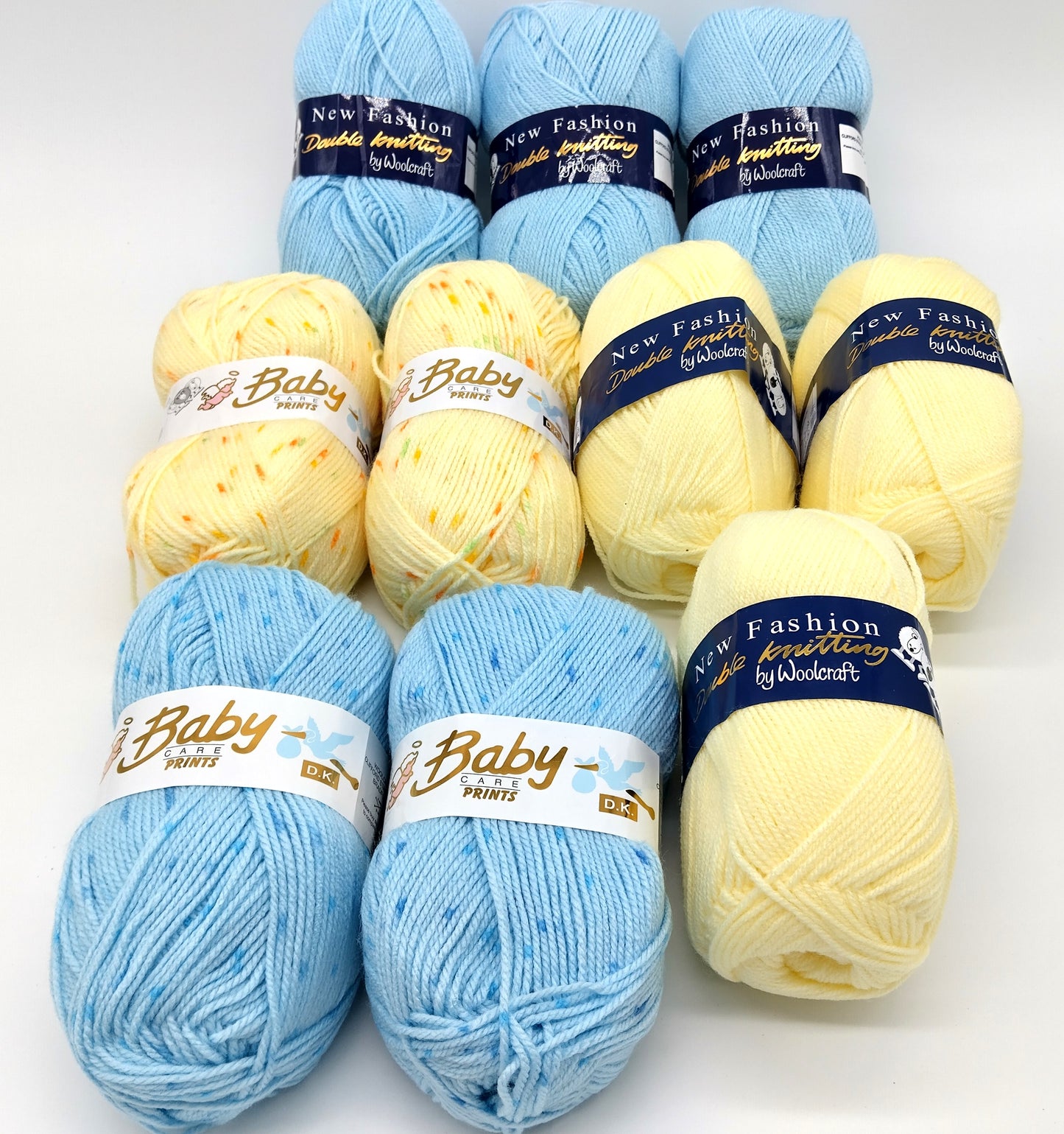 Pack of 10 Knitting Yarn. Brighten up your crafting projects with the Pack of 10 Knitting Yarn in yellow and blue.