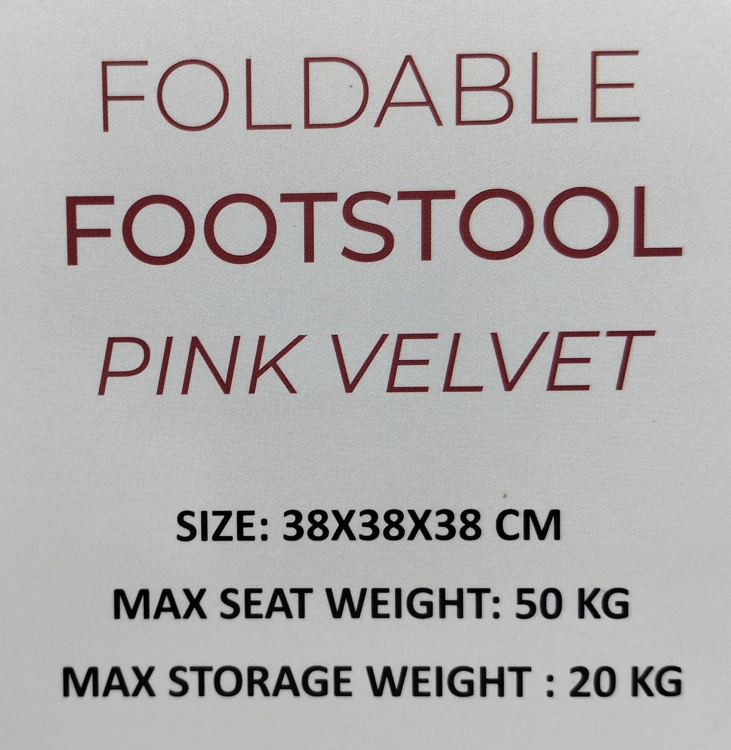 Foldable Footstool Pink Velvet. Elevate your space with the perfect blend of luxury and practicality.