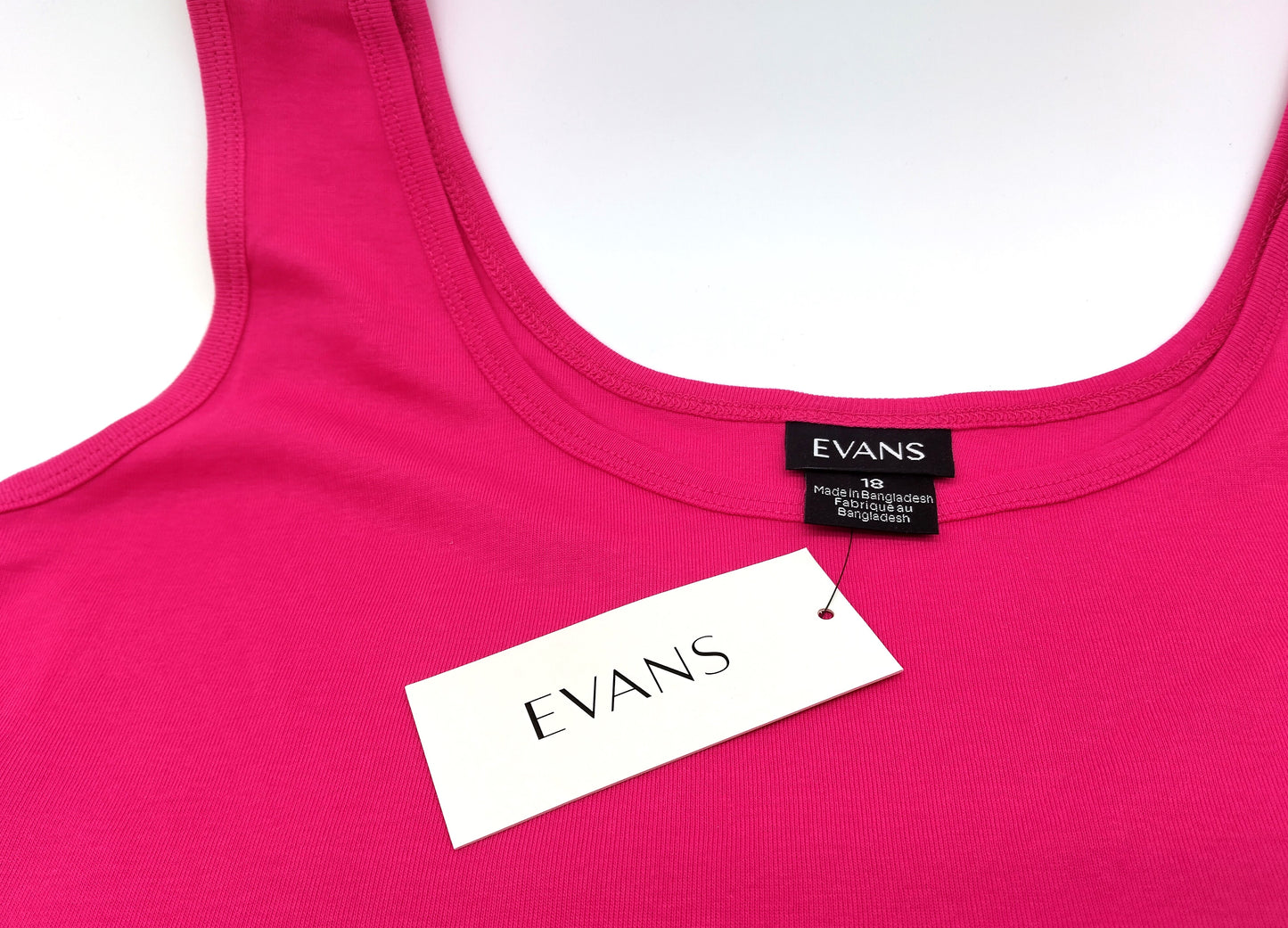 EVANS Pink Essential Vest Top. Size 18. Brighten up your wardrobe with the EVANS Pink Essential Vest Top today!