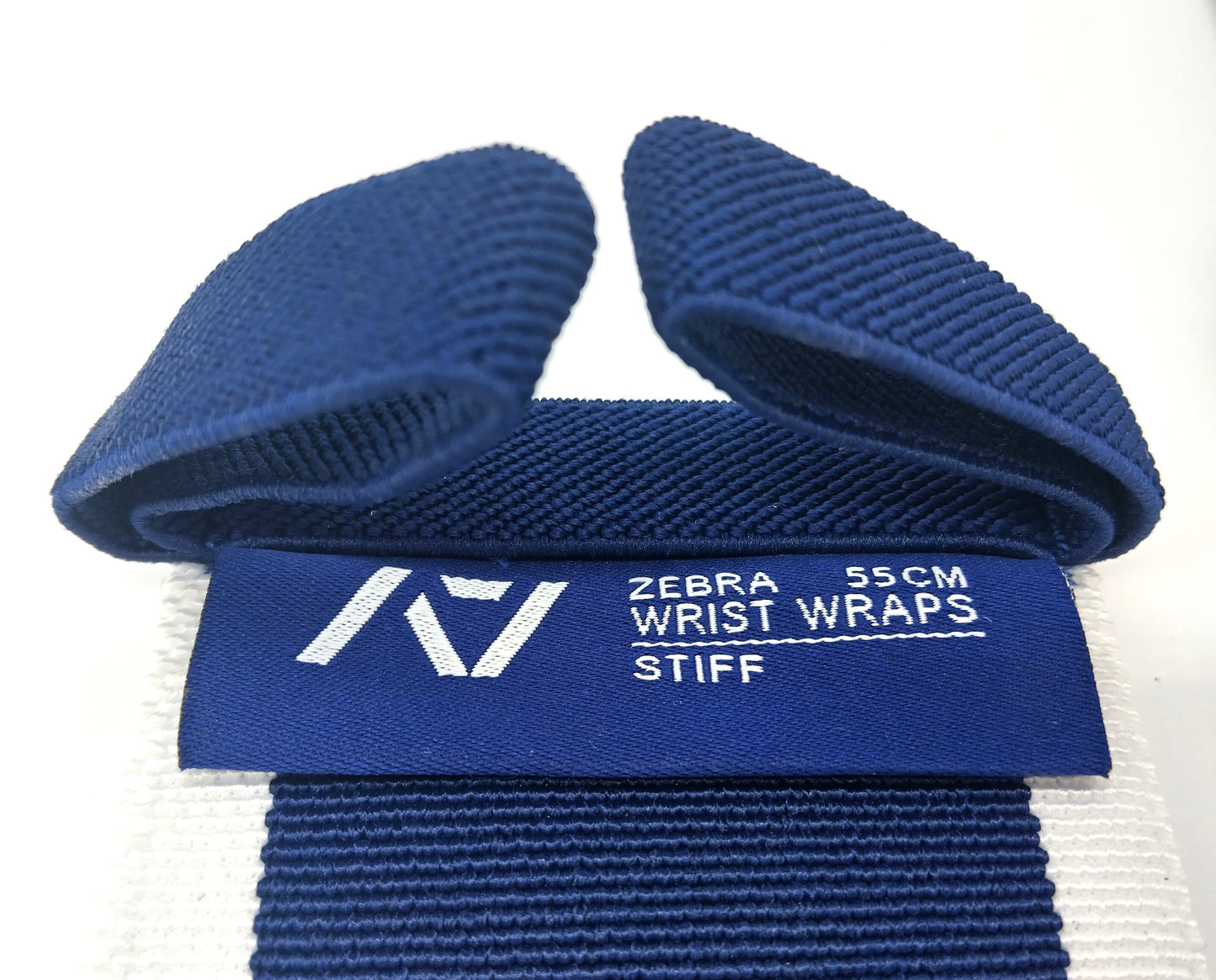 A7 ZEBRA 55cm. Wrist Wraps STIFF. Step up your lifting game—order the A7 Rigor Mortis Zebra Wrist Wraps today!