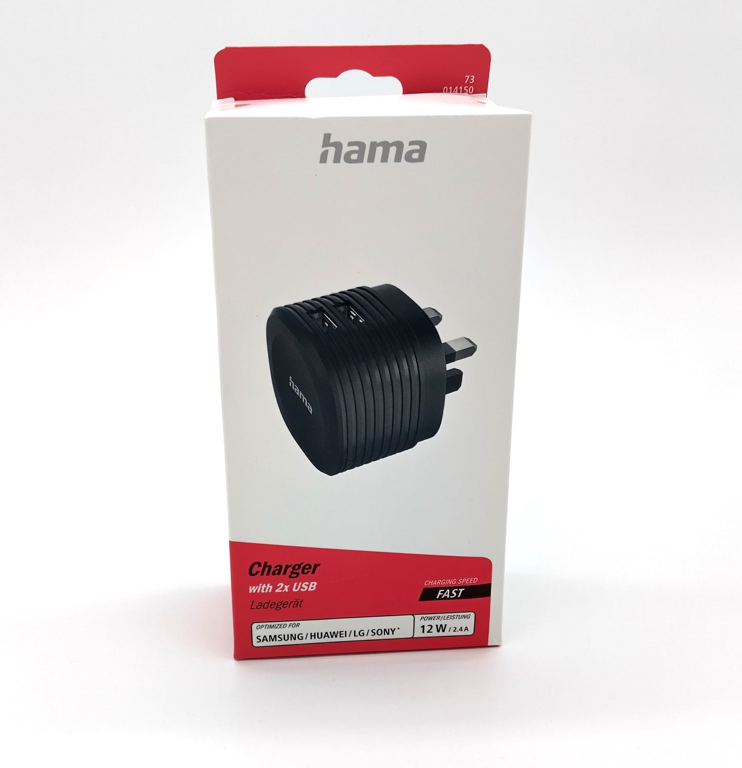 HAMA USB Charger with 2 x USB for Samsung, Huawei, LG, Sony. Stay powered up!