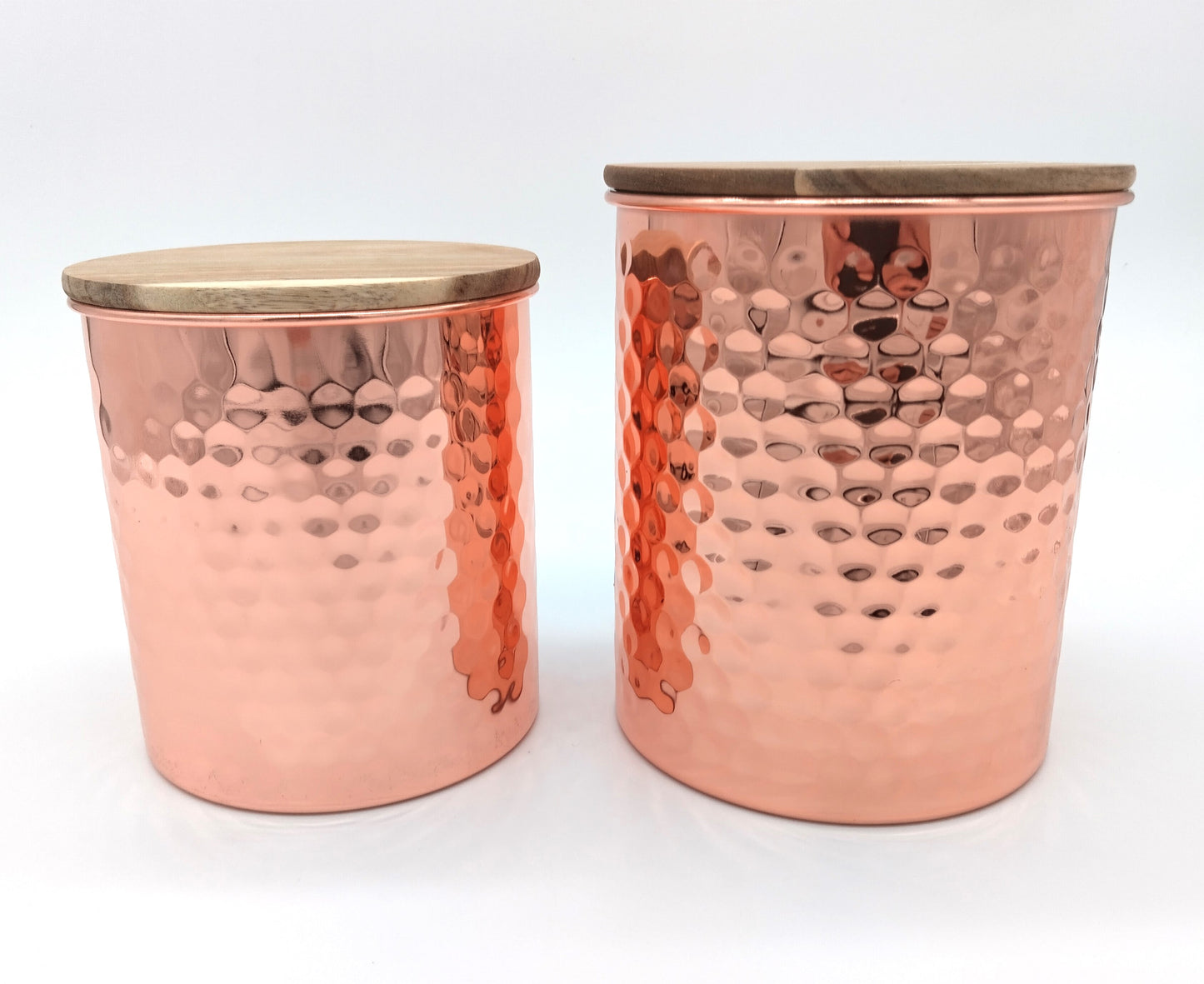 UNCOMMON James Large Hammered Copper Canicter. Set of 2. Upgrade your kitchen with style!