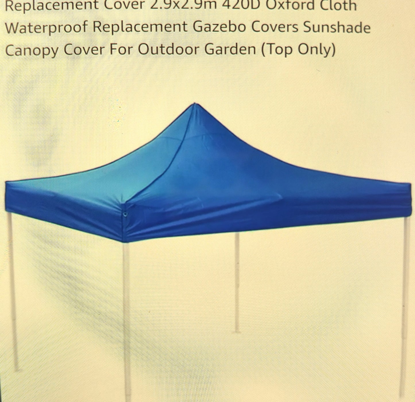 Waterproof Replacement 420 D PVC Gazebo Covers. ( Top Only ) 290x290cm. Protect your investment and enhance your outdoor living experience today!