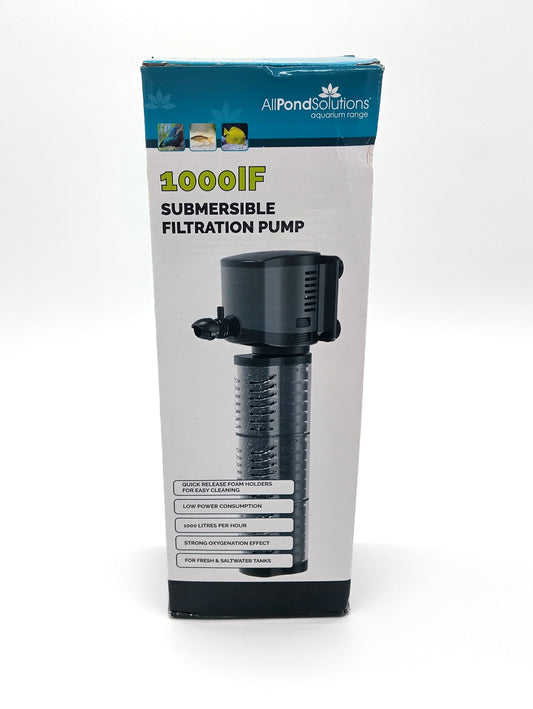 Sumbersible Filtration Pump 1000 IF. Order Now to Keep Your Aquarium Sparkling and Your Fish Thriving!