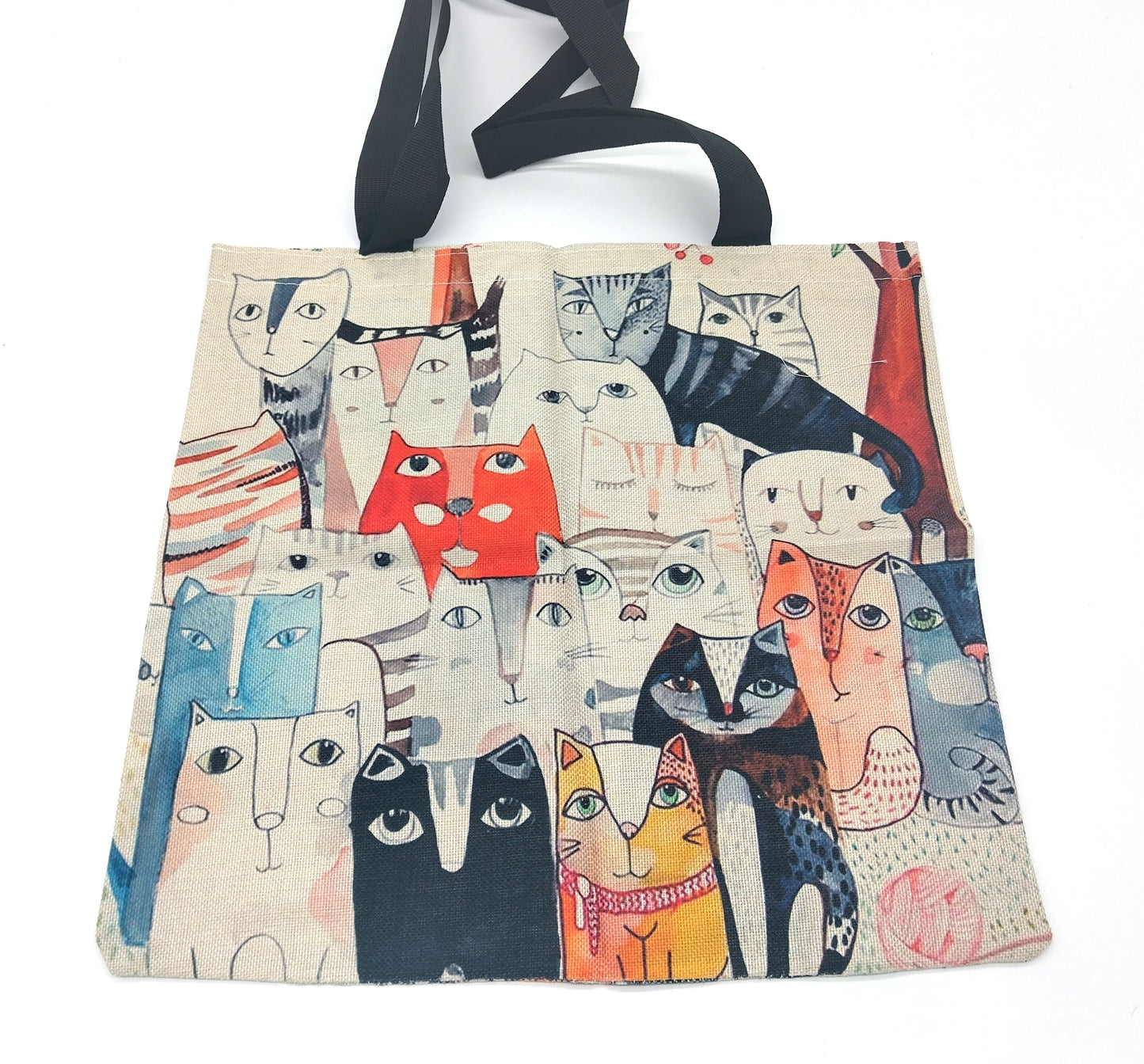 Large Shoulder Tote Bag Canvas-Cats. Grab Yours Today and Show Off Your Cat Style!