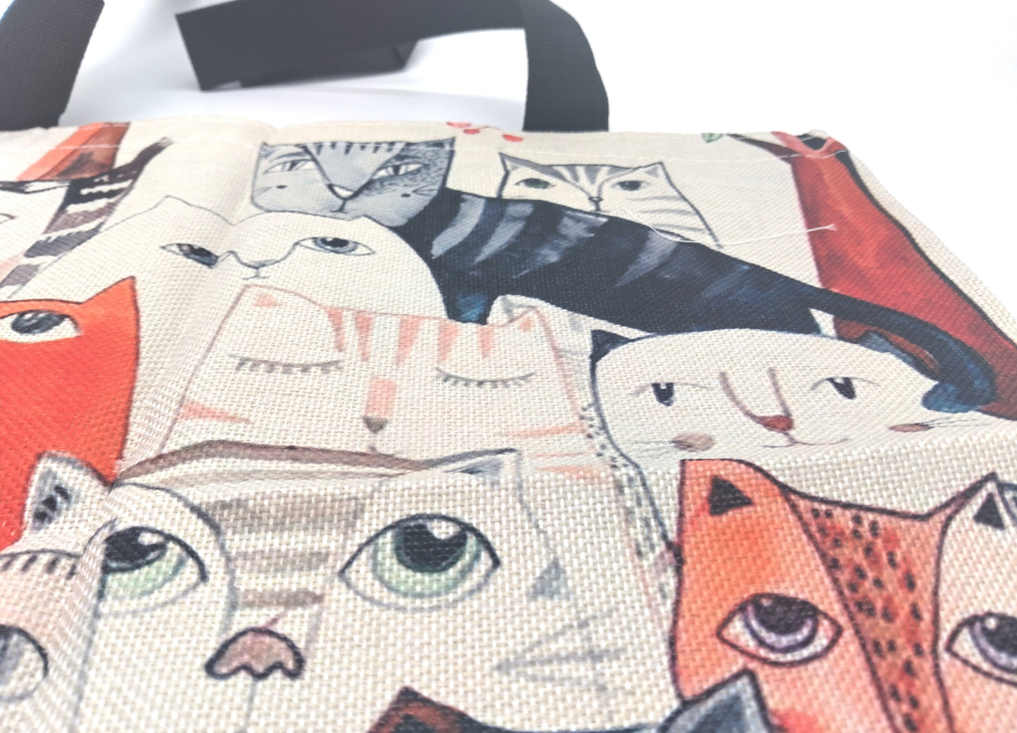 Large Shoulder Tote Bag Canvas-Cats. Grab Yours Today and Show Off Your Cat Style!