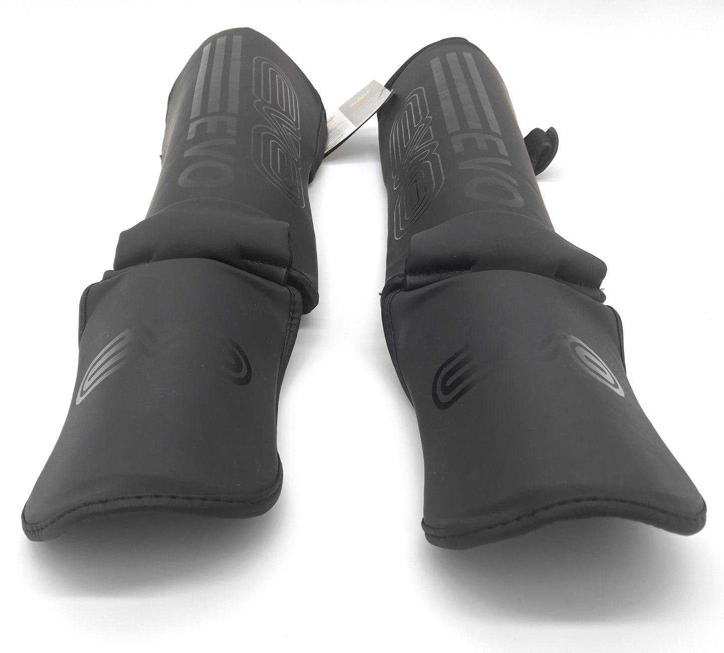 EVO Fitness Matte Black Shin Pads Size S. Order Now and Kick with Confidence!