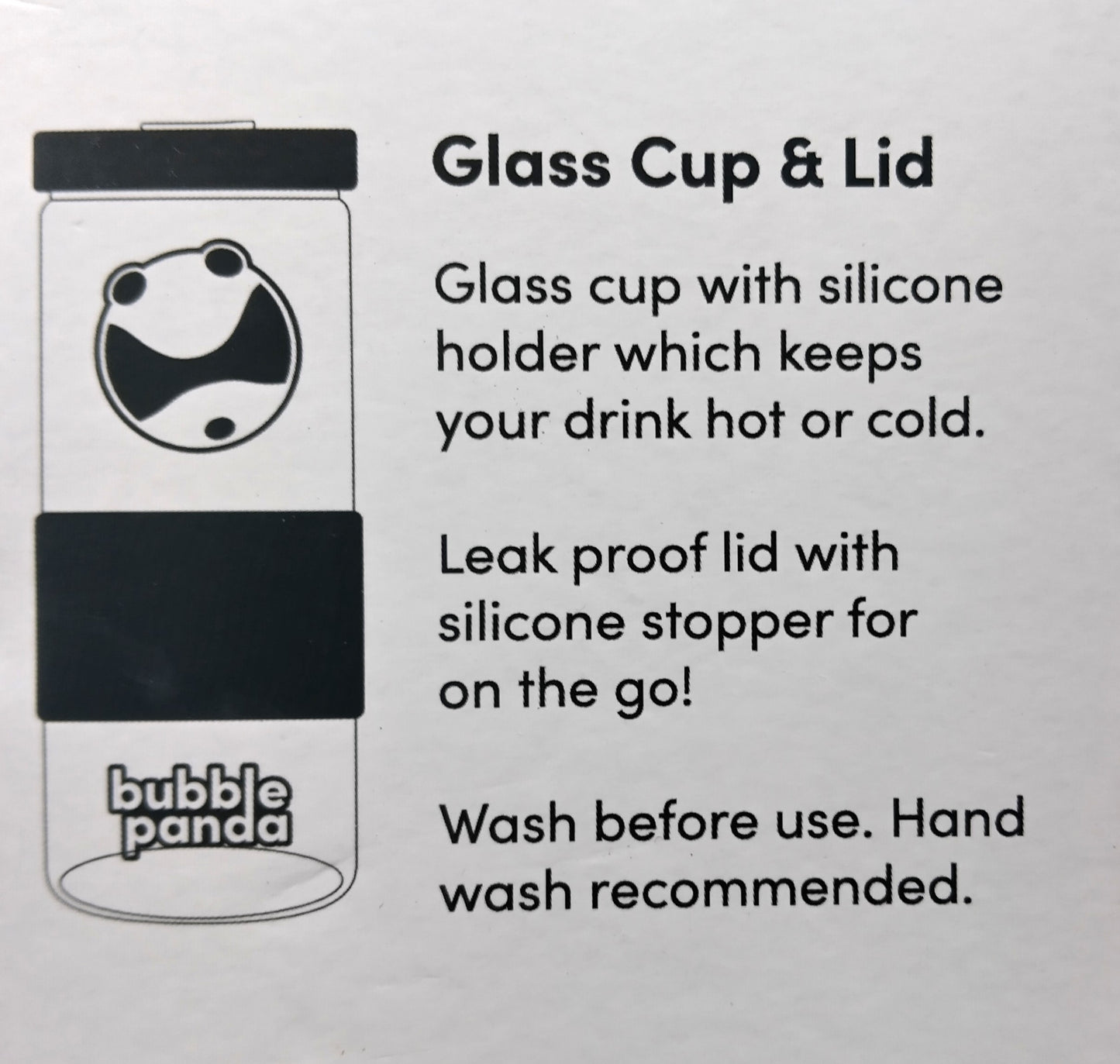 Bubble Panda Tea Cup. Glass 700ml. Enjoy your beverages in style with this sleek and practical glass cup today!