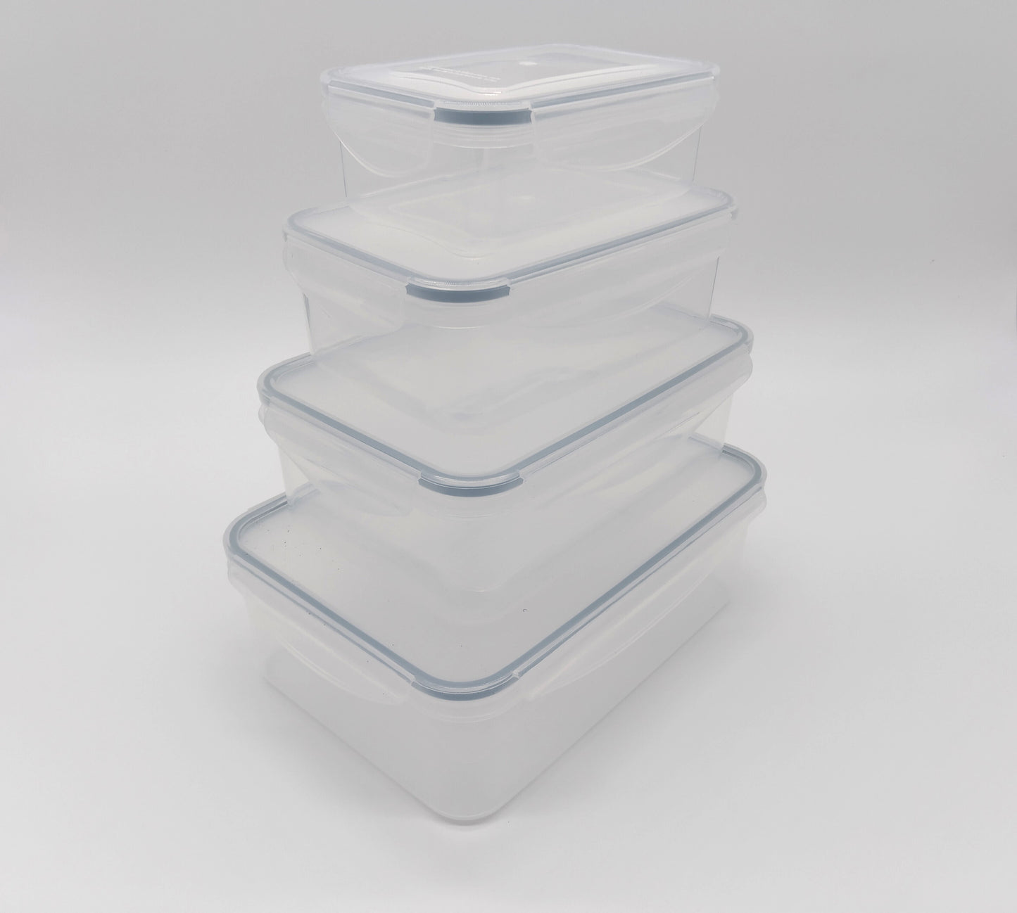 Pack of 4 Food Storage Containers. Transform your kitchen with these practical and stylish food storage containers!