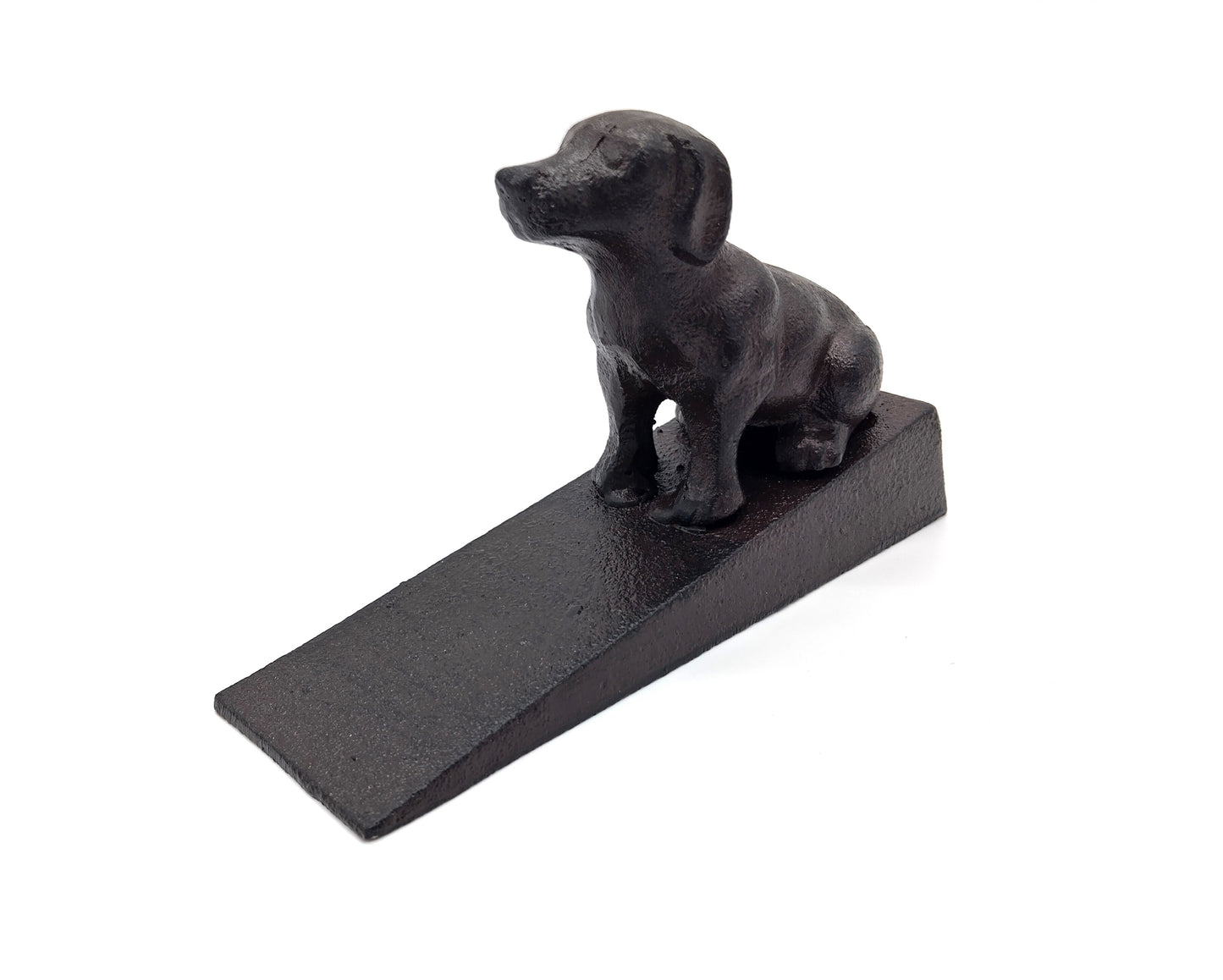 WOODSIDE Cast Iron Dog Door Stopper Wedge. Keep your doors open in style and show off your love for dogs.