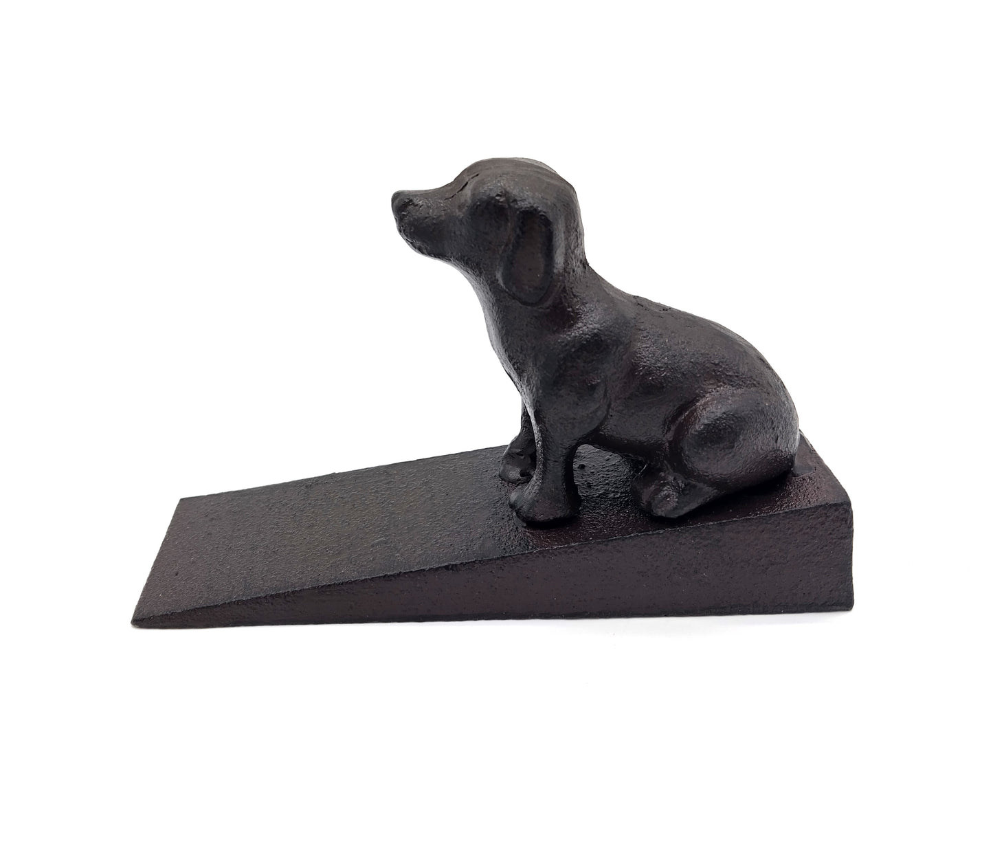 WOODSIDE Cast Iron Dog Door Stopper Wedge. Keep your doors open in style and show off your love for dogs.