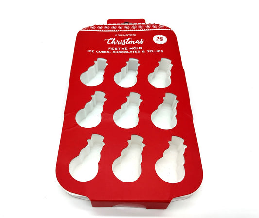 Eddingtone 12 Cup Christmas Snowman Silicone Tray. Ice Cubes , Chocolates , Jellies