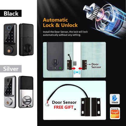 Tuya WiFi Smart Deadbolt Lock with Multiple Access Options