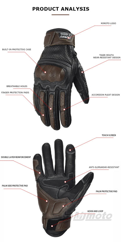 Vintage Leather Motorcycle Gloves – Style, Comfort, and Protection Combined!