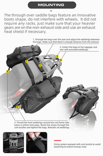 Rhinowalk Waterproof Motorcycle Side Bags