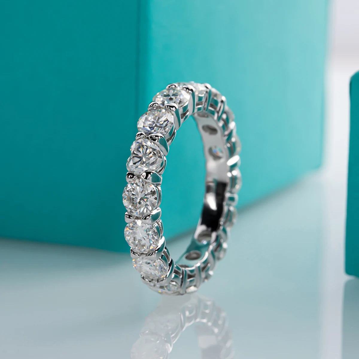 Heart Moissanite Diamond Wedding Band Ring.