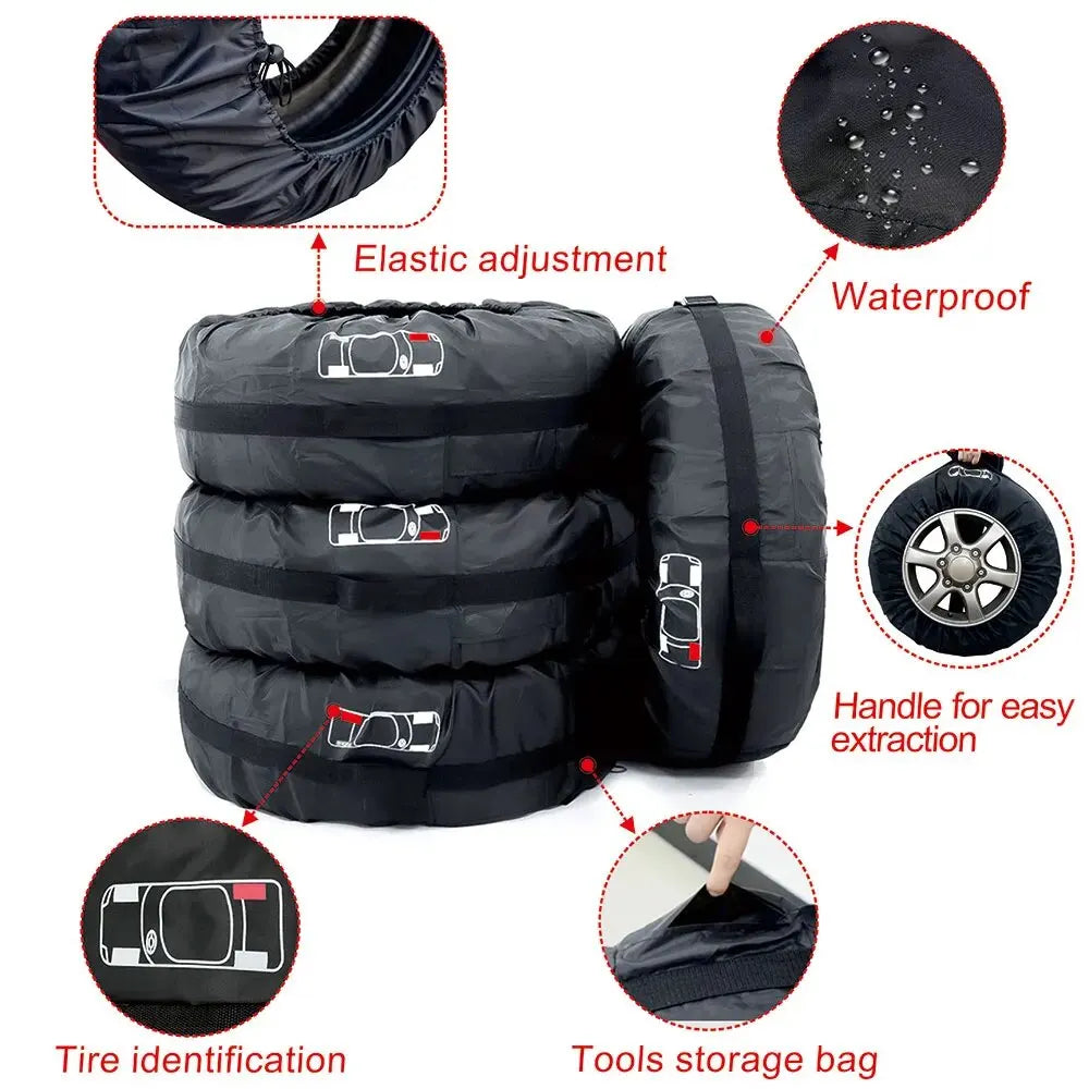 AD Universal 4Pcs Spare Tire Cover Case