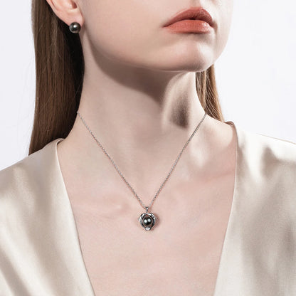 Tahitian Black Pearl Dolphin Necklace.