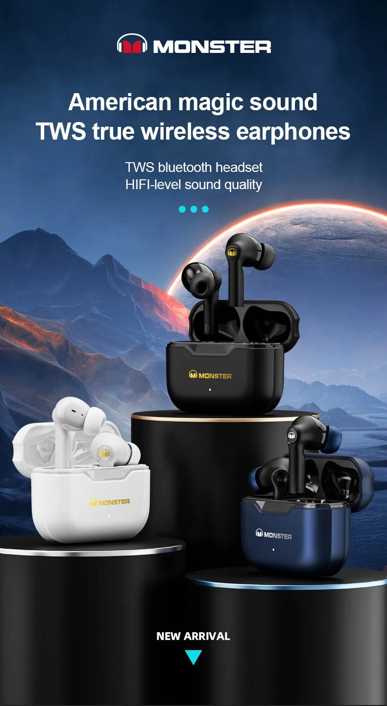 Monster Airmars XKT02 TWS 5.1 Wireless Earbuds.