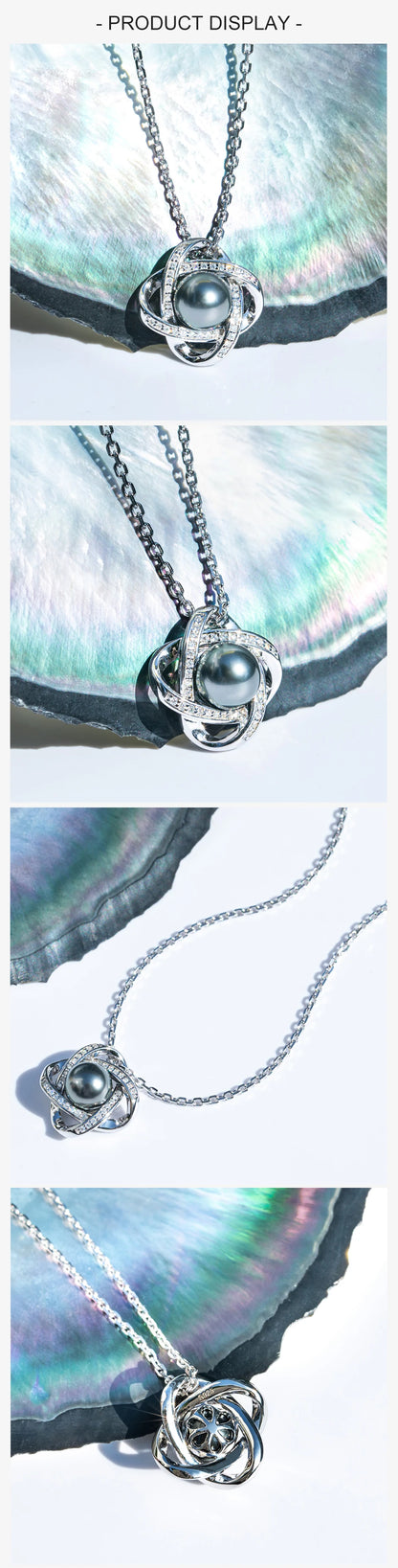 Tahitian Black Pearl Love Knot Necklace.