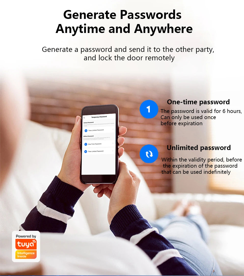 Tuya WiFi Smart Deadbolt Lock with Multiple Access Options