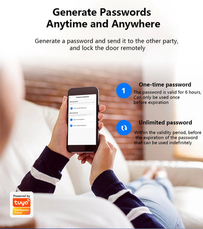 Tuya WiFi Smart Deadbolt Lock with Multiple Access Options