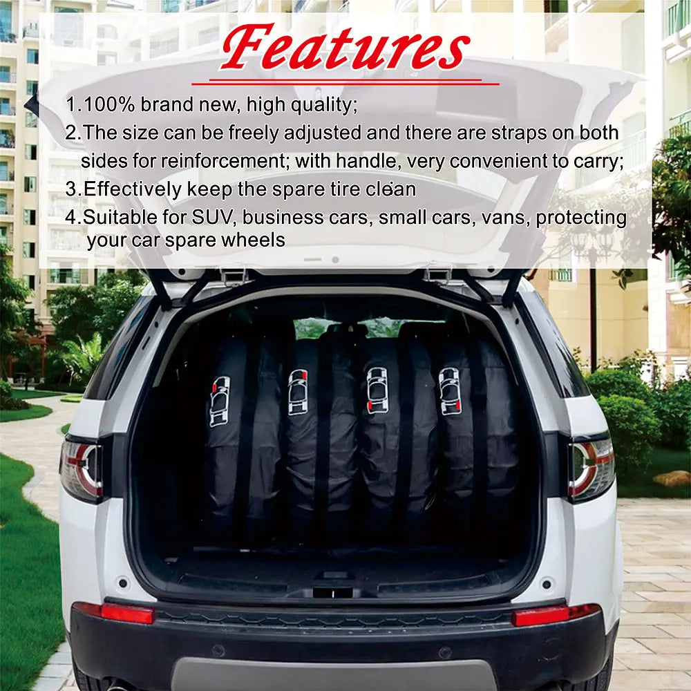 AD Universal 4Pcs Spare Tire Cover Case