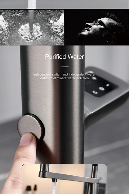 AITANA Luxury Gun Gray Kitchen Faucet with Intelligent Touch and Digital Display