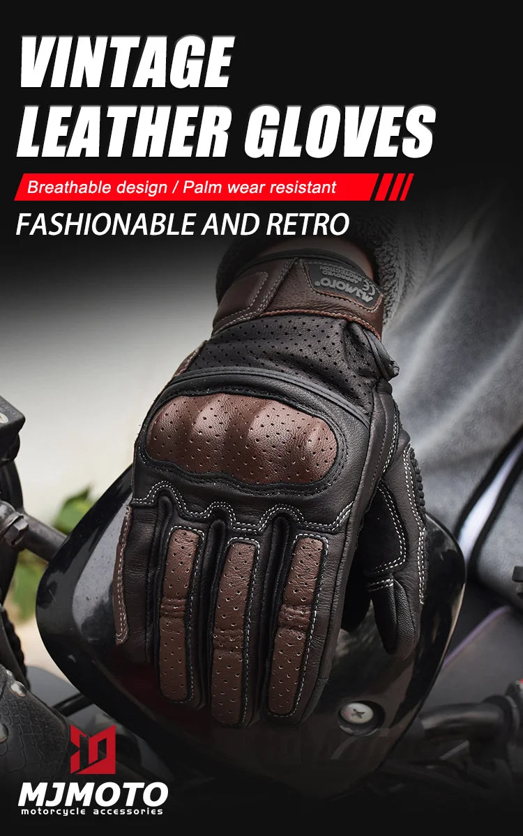 Vintage Leather Motorcycle Gloves – Style, Comfort, and Protection Combined!