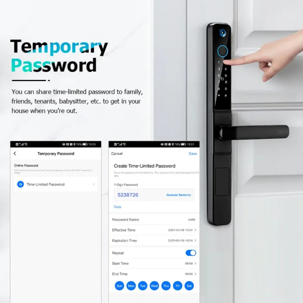 Waterproof Outdoor Smart Lock with Camera &amp; Fingerprint Access