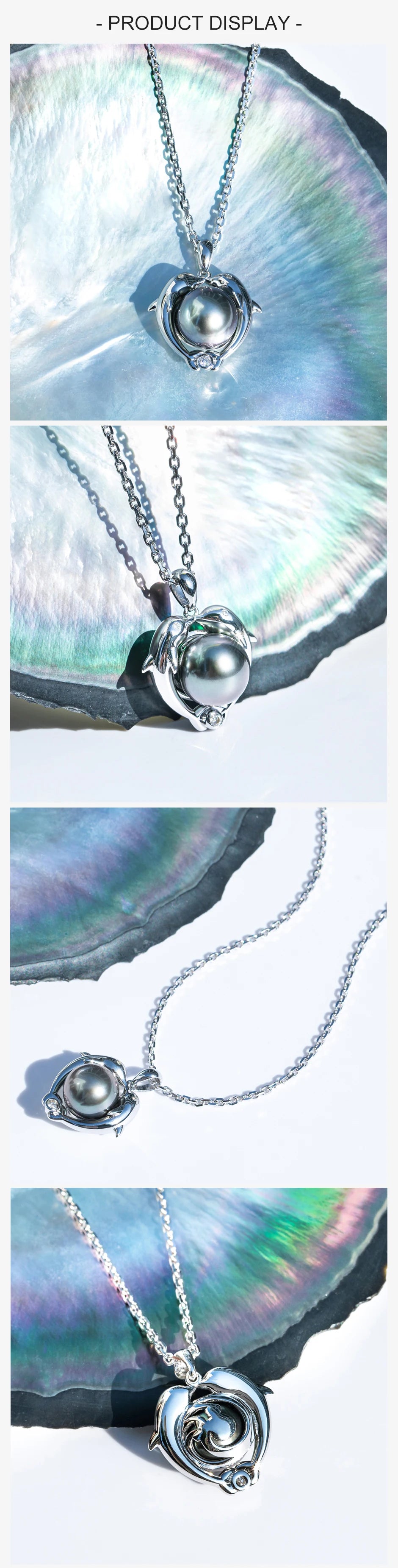 Tahitian Black Pearl Dolphin Necklace.