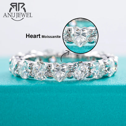 Heart Moissanite Diamond Wedding Band Ring.