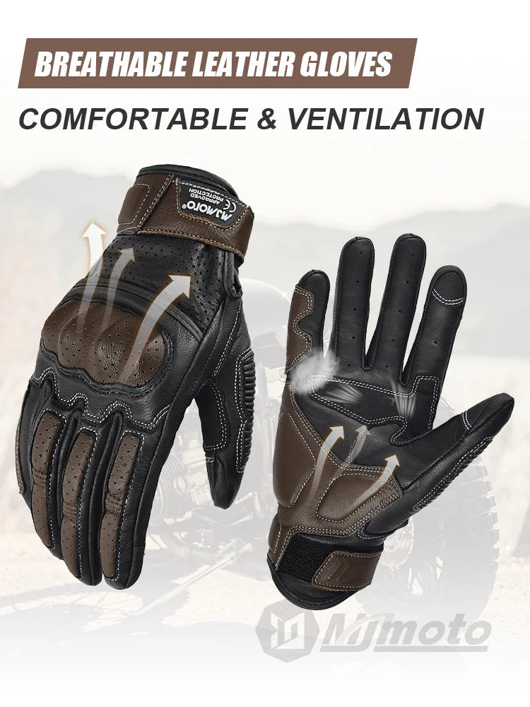 Vintage Leather Motorcycle Gloves – Style, Comfort, and Protection Combined!