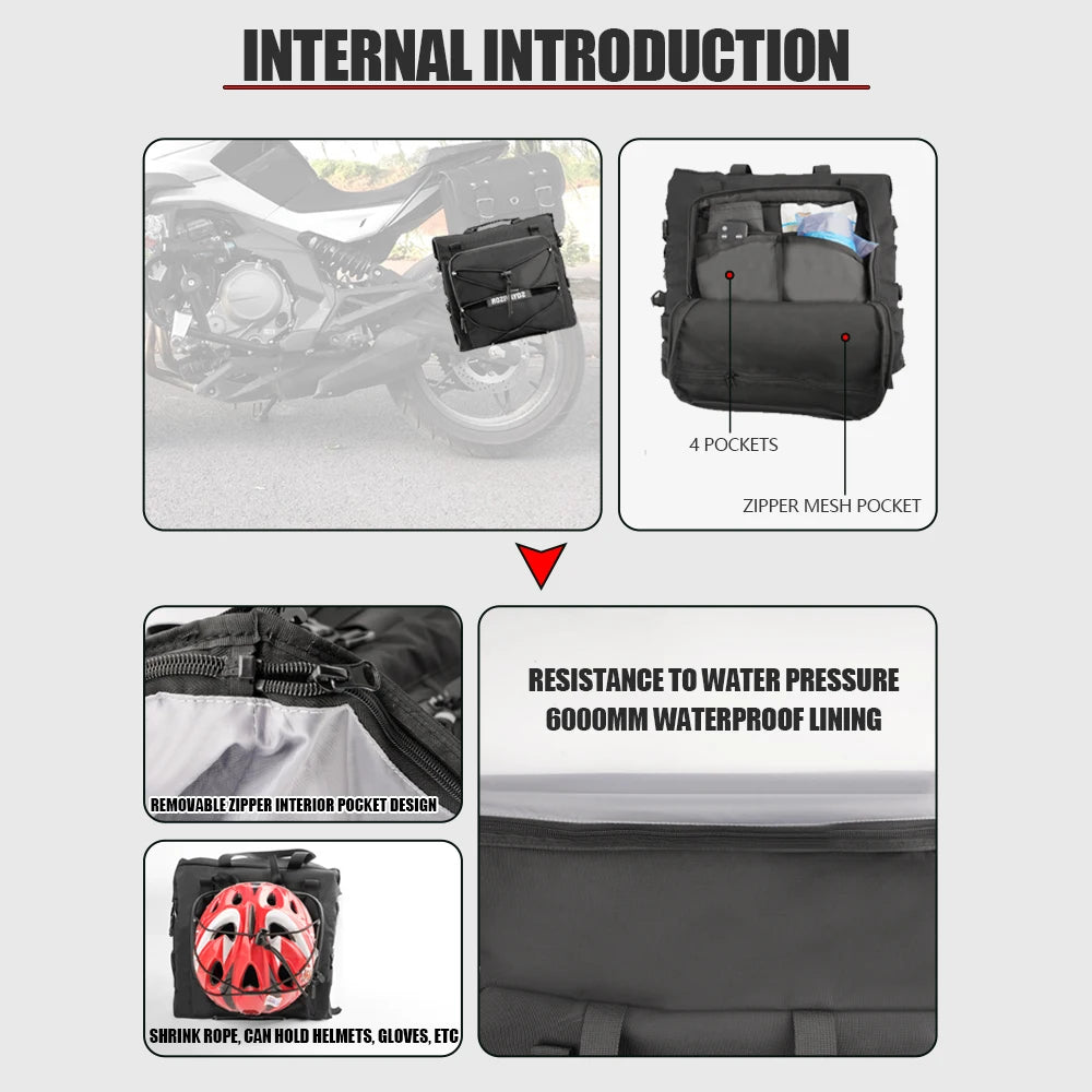 Motorcycle Waterproof Tail Bag 60L!