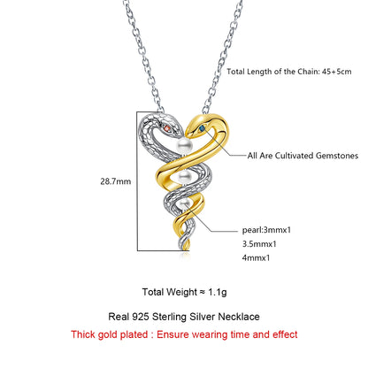 Exquisite Snake Pendant Necklace.