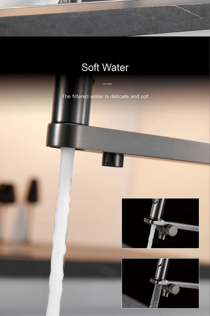 AITANA Luxury Gun Gray Kitchen Faucet with Intelligent Touch and Digital Display