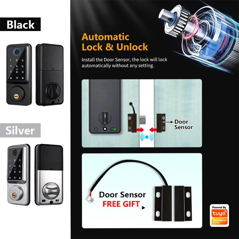 Tuya WiFi Smart Deadbolt Lock with Multiple Access Options