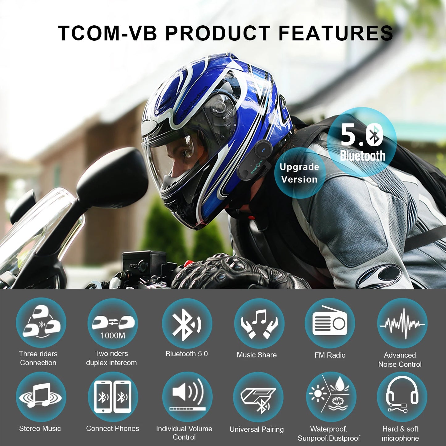 Freedconn Motorcycle Helmet Bluetooth Headset