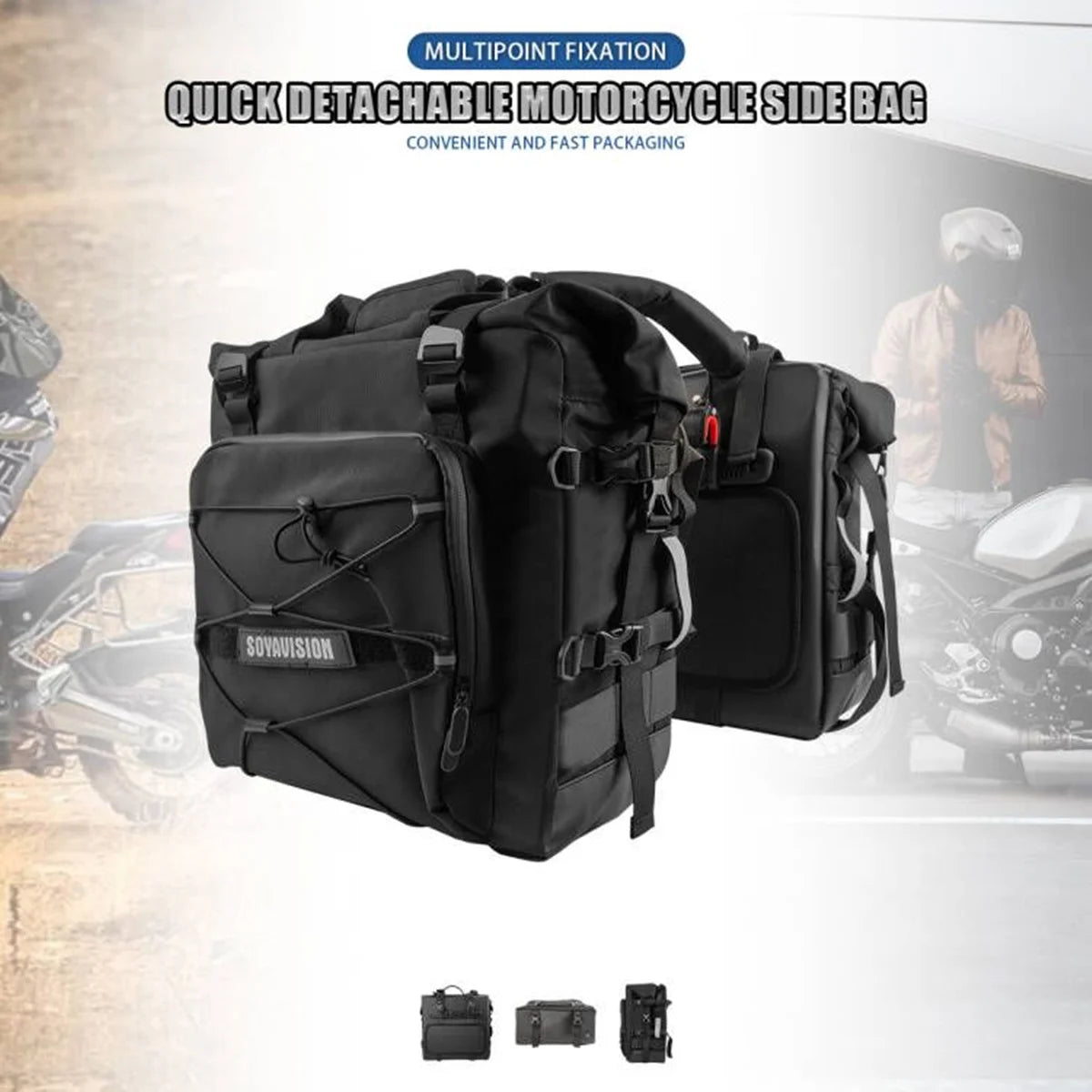 Motorcycle Waterproof Tail Bag 60L!