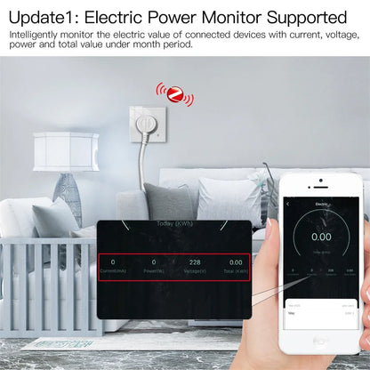 ZigBee Smart Wall Socket with Glass Panel &amp; Power Monitoring