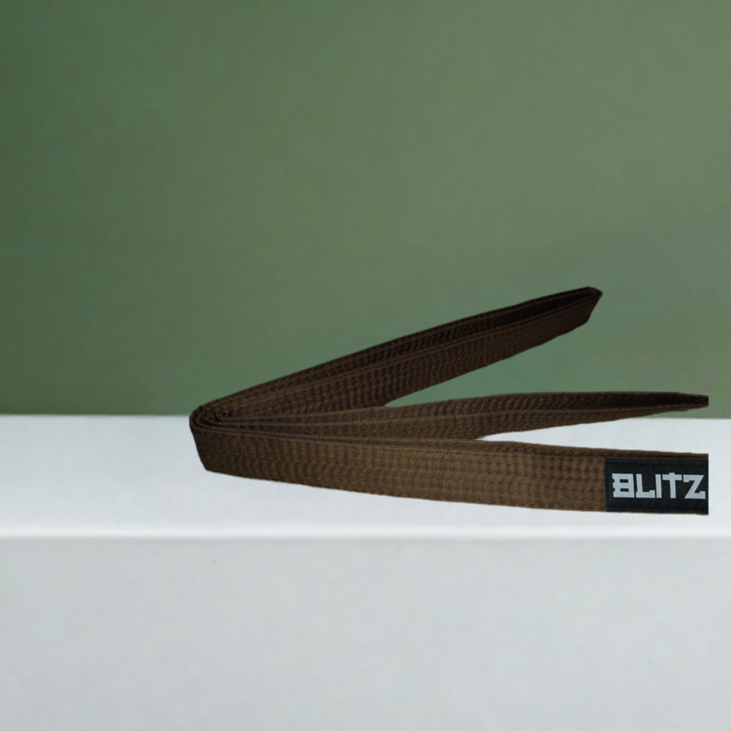 BLITZ Plain Coloured Lightweight Belt. Brown.  Enhance your martial arts training with the BLITZ Plain Coloured Lightweight Belt.    320cm.